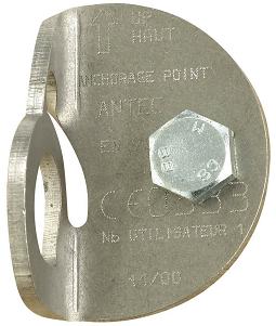 Plaquette d'ancrage avec t�moin de chute