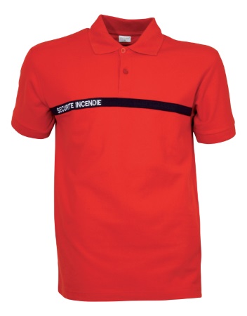 Polo coton rouge SECURITE INCENDIE