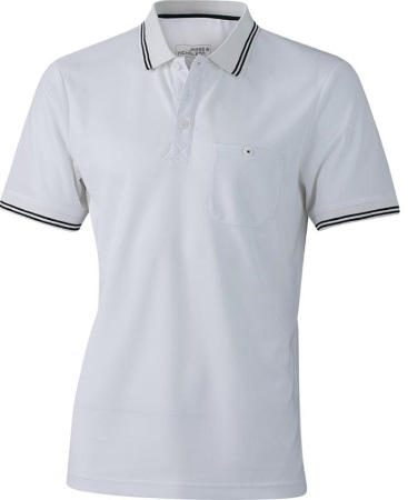 Polo uni Homme, col et bas de manches � rayures contrast�s