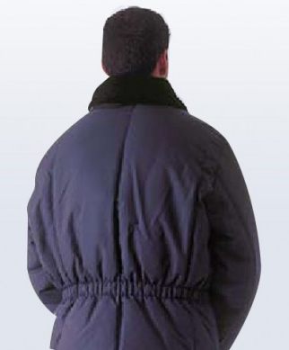 Veste avec martingale et col fourr�