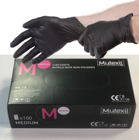 Gant nitrile NOIR non poudr�s