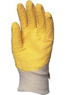 Gant latex cr�p� jaune