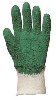 Gants jardin latex cr�p� vert