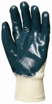Gants simple enduction Nitrile bleu dos a�r�
