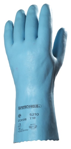Gant latex lisse bleu sur jersey coton