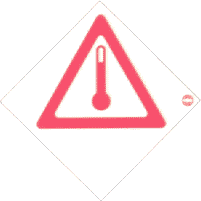 Etiquette de DANGER (ADR) adh�sive N�10 Mati�re transport�e � chaud