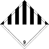 Etiquette de DANGER (ADR) adh�sive N�9 Mati�res et objets dangereux divers