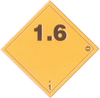 Etiquette de DANGER (ADR) aluminium N�1.6 Explosion