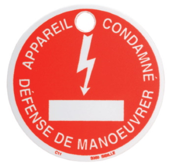 Disque plat C11 Appareil condamn�, d�fense de man�uvrer