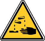 DANGER MATIERES CORROSIVES support adh�sif