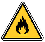 DANGER MATIERES INFLAMMABLES panneau rigide