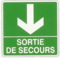 SORTIE DE SECOURS - tout droit - support adh�sif