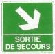 SORTIE DE SECOURS - vers bas droite - support adhsif