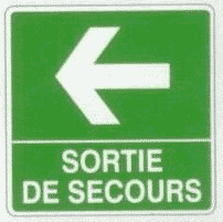 SORTIE DE SECOURS - vers gauche - support adh�sif