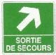 SORTIE DE SECOURS - vers haut droite - support adhsif