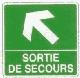 SORTIE DE SECOURS - vers haut gauche - support adhsif