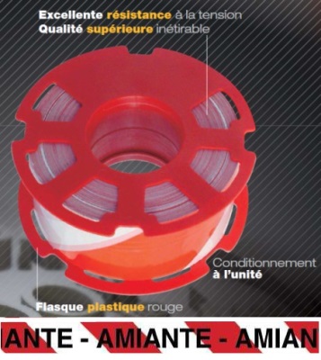 Ruban 500 m�tres pr�-imprim� � AMIANTE �