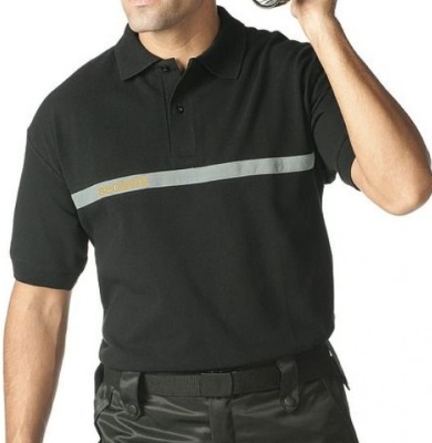 Polo noir bande grise S�curit�